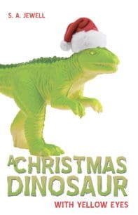 A Christmas Dinosaur with Yellow Eyes